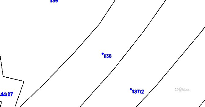 Parcela st. 138 v KÚ Hlavenec, Katastrální mapa