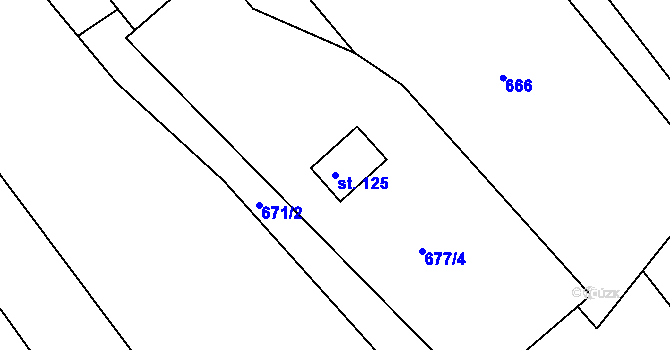 Parcela st. 125 v KÚ Hlavice, Katastrální mapa