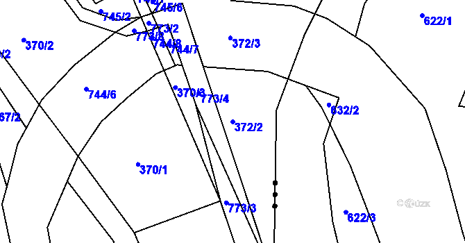 Parcela st. 372/2 v KÚ Hlavice, Katastrální mapa