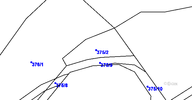 Parcela st. 375/2 v KÚ Hlavice, Katastrální mapa