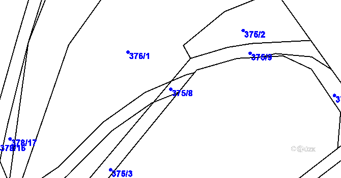 Parcela st. 375/8 v KÚ Hlavice, Katastrální mapa