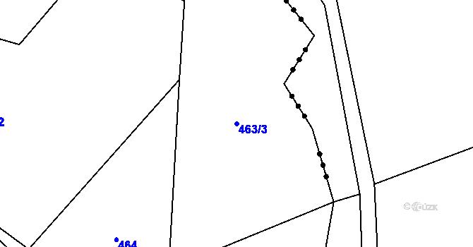 Parcela st. 463/3 v KÚ Hlavice, Katastrální mapa