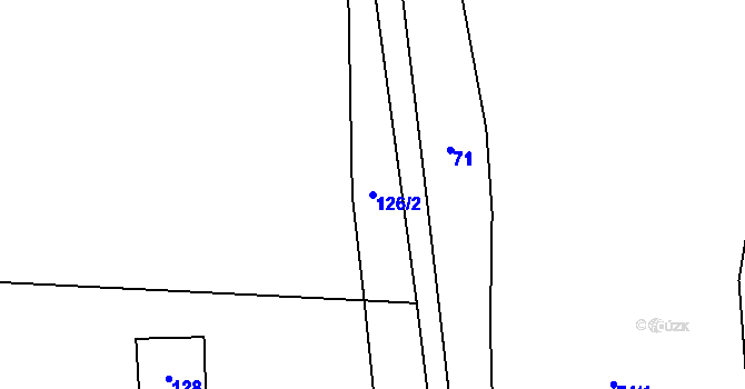 Parcela st. 126/2 v KÚ Hlávkov, Katastrální mapa