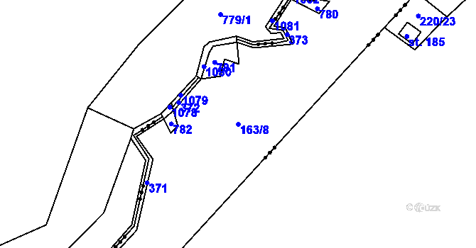 Parcela st. 163/8 v KÚ Hlávkov, Katastrální mapa