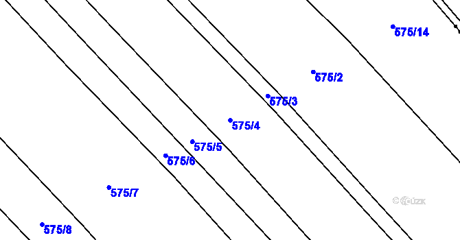 Parcela st. 575/4 v KÚ Hlavnice, Katastrální mapa