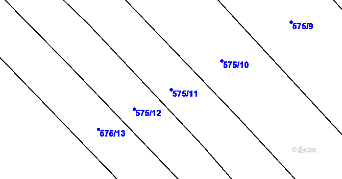 Parcela st. 575/11 v KÚ Hlavnice, Katastrální mapa