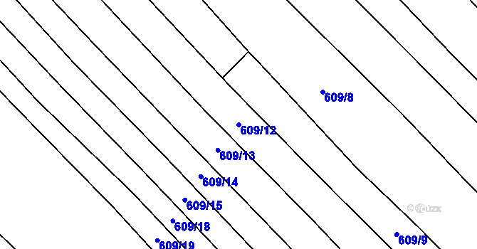 Parcela st. 609/12 v KÚ Hlavnice, Katastrální mapa