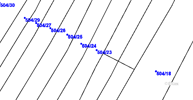 Parcela st. 504/23 v KÚ Hlavnice, Katastrální mapa