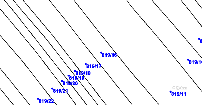 Parcela st. 819/16 v KÚ Hlavnice, Katastrální mapa