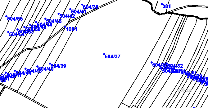 Parcela st. 504/37 v KÚ Hlavnice, Katastrální mapa