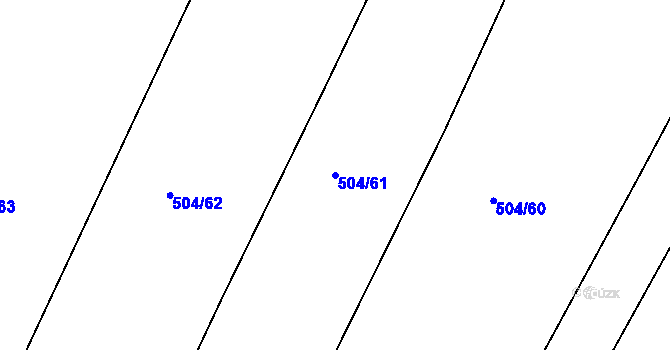 Parcela st. 504/61 v KÚ Hlavnice, Katastrální mapa