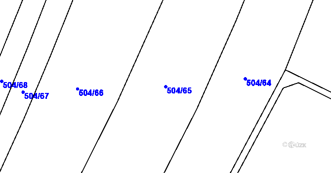 Parcela st. 504/65 v KÚ Hlavnice, Katastrální mapa