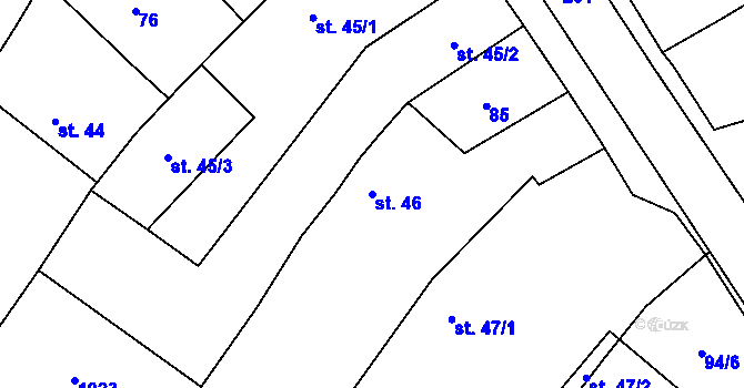 Parcela st. 46 v KÚ Hlavnice, Katastrální mapa