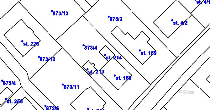 Parcela st. 214 v KÚ Hlavnice, Katastrální mapa