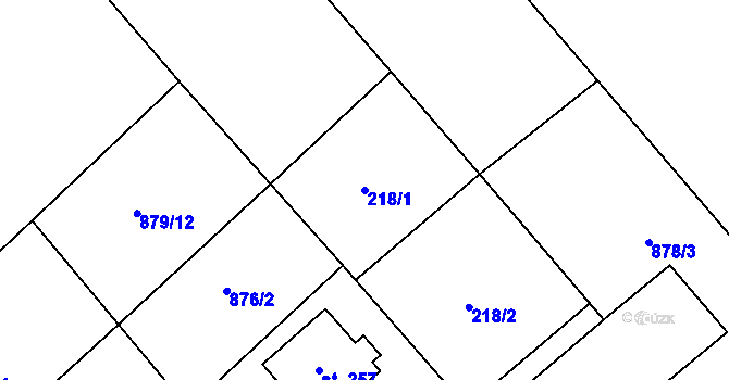Parcela st. 218/1 v KÚ Hlavnice, Katastrální mapa