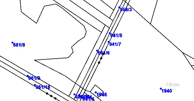 Parcela st. 681/6 v KÚ Hlavnice, Katastrální mapa