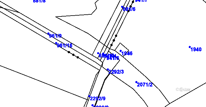 Parcela st. 941/4 v KÚ Hlavnice, Katastrální mapa