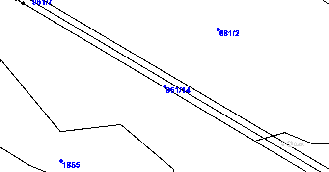 Parcela st. 961/14 v KÚ Hlavnice, Katastrální mapa