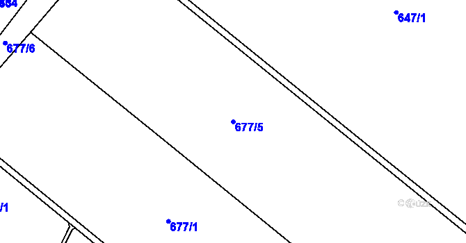 Parcela st. 677/5 v KÚ Hlavnice, Katastrální mapa