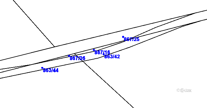 Parcela st. 863/42 v KÚ Hlavnice, Katastrální mapa