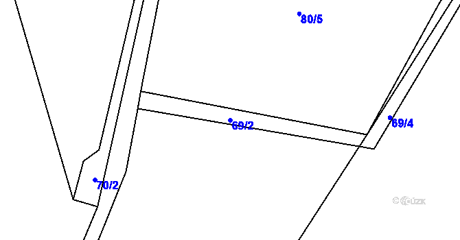 Parcela st. 69/2 v KÚ Častonice, Katastrální mapa