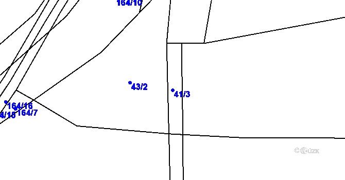 Parcela st. 41/3 v KÚ Častonice, Katastrální mapa