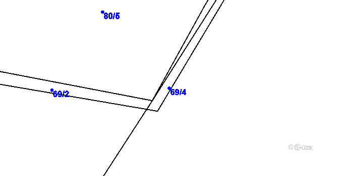 Parcela st. 69/4 v KÚ Častonice, Katastrální mapa
