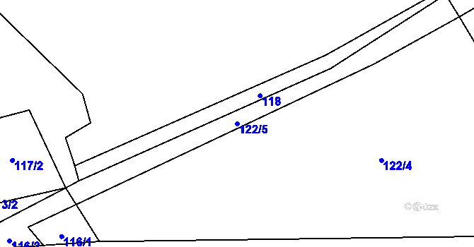 Parcela st. 122/5 v KÚ Častonice, Katastrální mapa