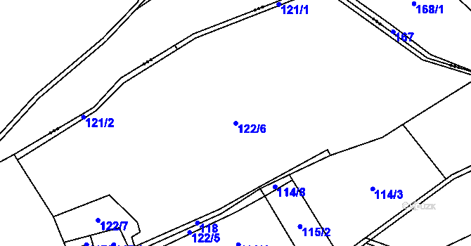 Parcela st. 122/6 v KÚ Častonice, Katastrální mapa