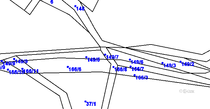 Parcela st. 149/7 v KÚ Častonice, Katastrální mapa