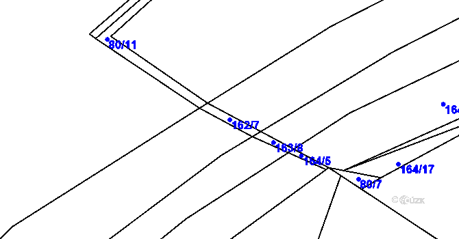 Parcela st. 162/7 v KÚ Častonice, Katastrální mapa