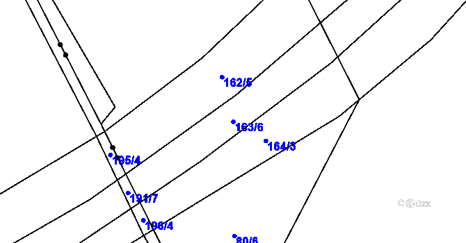 Parcela st. 163/6 v KÚ Častonice, Katastrální mapa