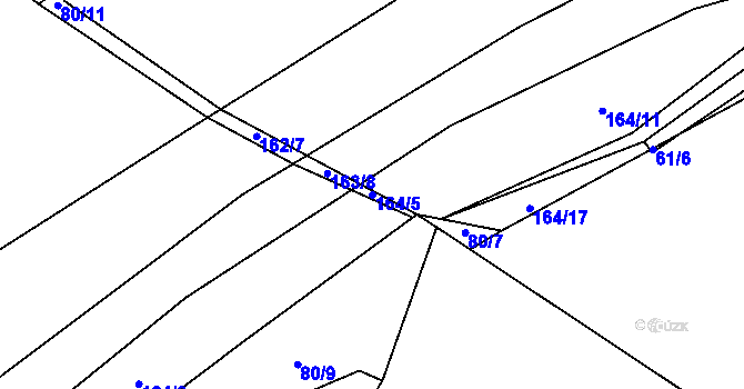Parcela st. 164/5 v KÚ Častonice, Katastrální mapa