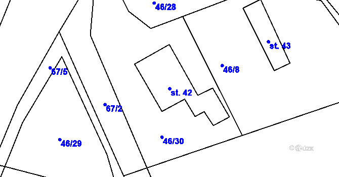 Parcela st. 42 v KÚ Pích, Katastrální mapa