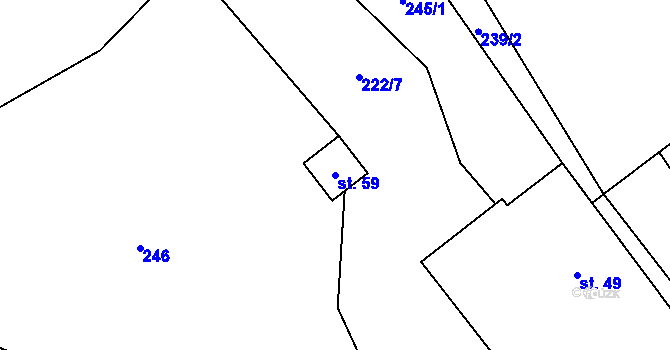 Parcela st. 59 v KÚ Pích, Katastrální mapa