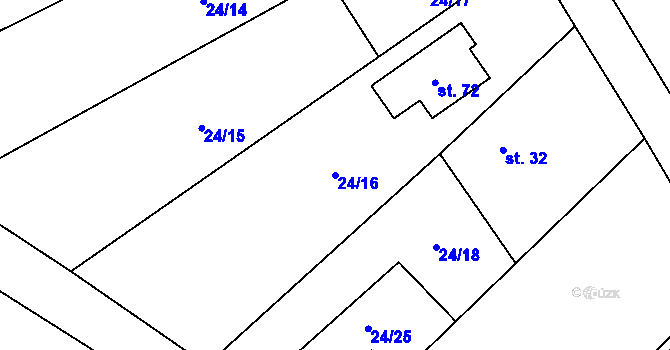 Parcela st. 24/16 v KÚ Pích, Katastrální mapa
