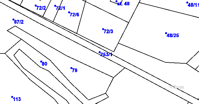 Parcela st. 253/1 v KÚ Pích, Katastrální mapa