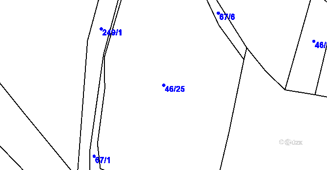 Parcela st. 46/25 v KÚ Pích, Katastrální mapa
