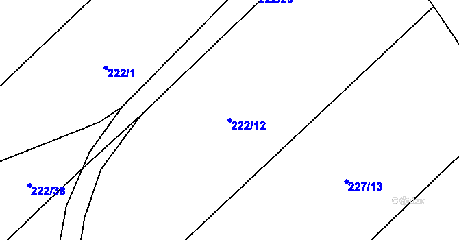 Parcela st. 222/12 v KÚ Pích, Katastrální mapa