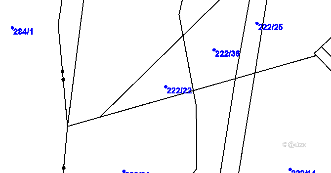 Parcela st. 222/22 v KÚ Pích, Katastrální mapa