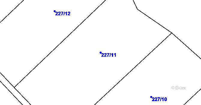 Parcela st. 227/11 v KÚ Pích, Katastrální mapa