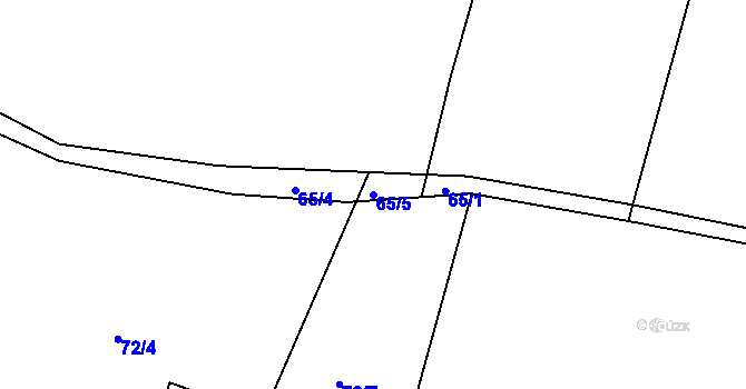 Parcela st. 65/5 v KÚ Pích, Katastrální mapa