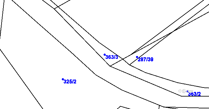 Parcela st. 363/3 v KÚ Milínov, Katastrální mapa