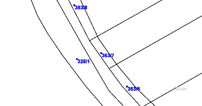Parcela st. 363/7 v KÚ Milínov, Katastrální mapa