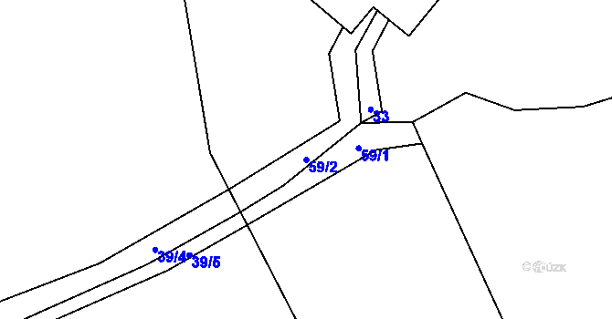 Parcela st. 59/2 v KÚ Suchá u Hlavňovic, Katastrální mapa