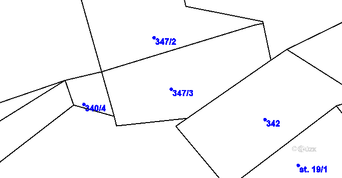 Parcela st. 347/3 v KÚ Suchá u Hlavňovic, Katastrální mapa