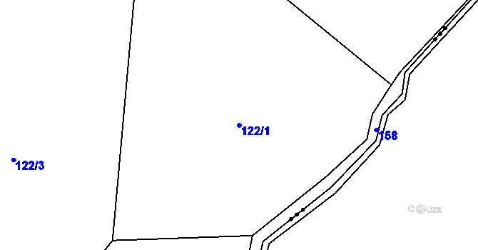 Parcela st. 122/1 v KÚ Zvíkov, Katastrální mapa