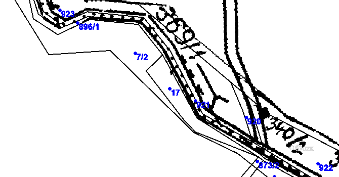 Parcela st. 17 v KÚ Mokřany, Katastrální mapa