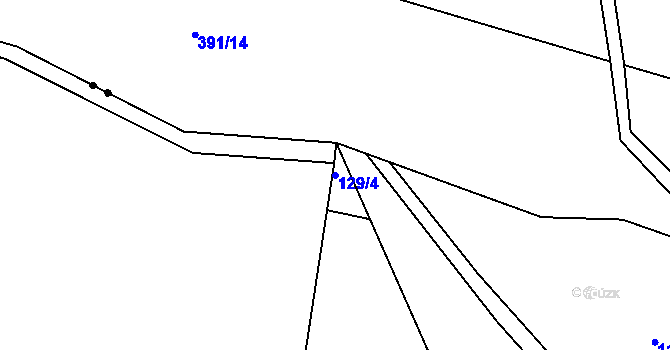 Parcela st. 129/4 v KÚ Mokřany, Katastrální mapa