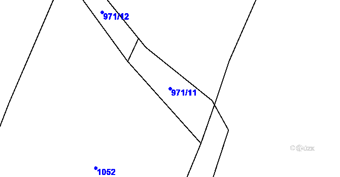 Parcela st. 971/11 v KÚ Hlincová Hora, Katastrální mapa